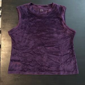 NY&CO Sleeveless Purple Velvet Crewneck Top.